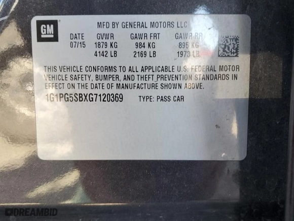 2016 Chevrolet Cruze Limited LTZ with VIN 1G1PG5SBXG7120369, listed as a Copart auction lot 89010865 with 161,644 mi miles and Salvage Title. Bid and sale history available at carsss.com. Image 15.