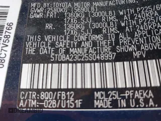 2005 Toyota Sienna LE with VIN 5TDBA23C25S048997, listed as a IAAI auction lot 41883065 with 245,085 mi miles. Bid and sale history available at carsss.com. Image 9.