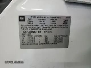 2012 GMC Terrain SLE-2 with VIN 2GKFLSE55C6344585, listed as a Copart auction lot 52750355 with 111,016 mi miles and Clean Title. Bid and sale history available at DreamBid. Image 13.