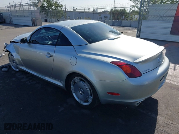 2003 Lexus SC 430 with VIN JTHFN48YX30040084, listed as a IAAI auction lot 41294421 with 121,240 mi miles and . Bid and sale history available at DreamBid. Image 3.