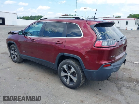 2019 Jeep Cherokee Limited with VIN 1C4PJMDXXKD323087, listed as a IAAI auction lot 42471210 with 57,839 mi miles and . Bid and sale history available at DreamBid. Image 3.