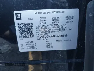 2020 Chevrolet Traverse LT Cloth z VIN 1GNEVGKW8LJ246849, wystawiony jako IAAI lot #41652165 z przebiegiem 155 718 mil mil oraz . Historia ofert i sprzedaży dostępna na DreamBid. Obrazek 9.