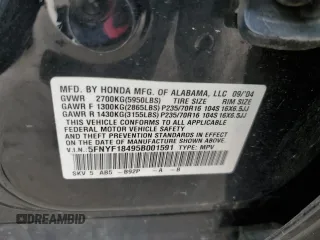 2005 Honda Pilot EX with VIN 5FNYF18495B001591, listed as a Copart auction lot 53043035 with 181,887 mi miles and Salvage Title. Bid and sale history available at carsss.com. Image 13.