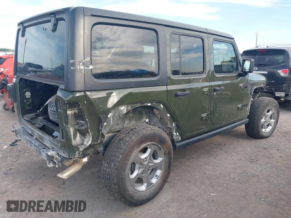 2021 Jeep Wrangler Unlimited Sport S with VIN 1C4HJXDN6MW669228, listed as a IAAI auction lot 42301326 with 64,503 mi miles and . Bid and sale history available at DreamBid. Image 4.