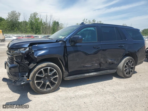 2022 Chevrolet Tahoe RST with VIN 1GNSKRKD6NR144329, listed as a Copart auction lot 58486094 with 48,760 mi miles and Salvage Title. Bid and sale history available at carsss.com. Image 1.