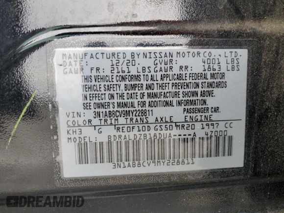 2021 Nissan Sentra SV с VIN 3N1AB8CV9MY228811, выставлен на аукционе Copart как лот 59211625 с пробегом 145 099 миль миль и Чистый • Clean title. История ставок и продаж доступна на DreamBid. Изображение 12.