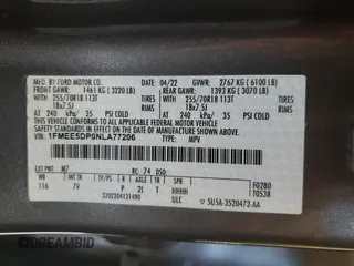 2022 Ford Bronco with VIN 1FMEE5DP0NLA77206, listed as a Copart auction lot 54721335 with 41,379 mi miles and Salvage Title. Bid and sale history available at carsss.com. Image 13.