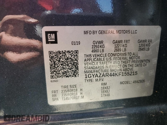 2019 Cadillac XT4 FWD Luxury z VIN 1GYAZAR44KF155215, wystawiony jako Copart lot #52931315 z przebiegiem 78 502 mil mil oraz Szkoda całkowita • Salvage title. Historia ofert i sprzedaży dostępna na DreamBid. Obrazek 13.