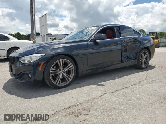 2017 BMW 4 Series 430i with VIN WBA4F7C5XHG437682, listed as a Copart auction lot 56781835 with 129,639 mi miles and Salvage title. Bid and sale history available at DreamBid. Image 1.