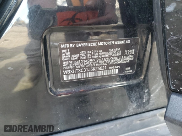 2018 BMW X1 xDrive28i with VIN WBXHT3C31J5K25021, listed as a Copart auction lot 48779555 with 71,741 mi miles and Salvage Title. Bid and sale history available at carsss.com. Image 13.