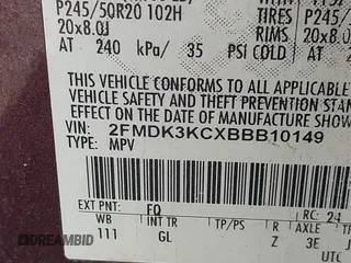 2011 Ford Edge Limited with VIN 2FMDK3KCXBBB10149, listed as a IAAI auction lot 42550935 with 272,656 mi miles and . Bid and sale history available at DreamBid. Image 9.