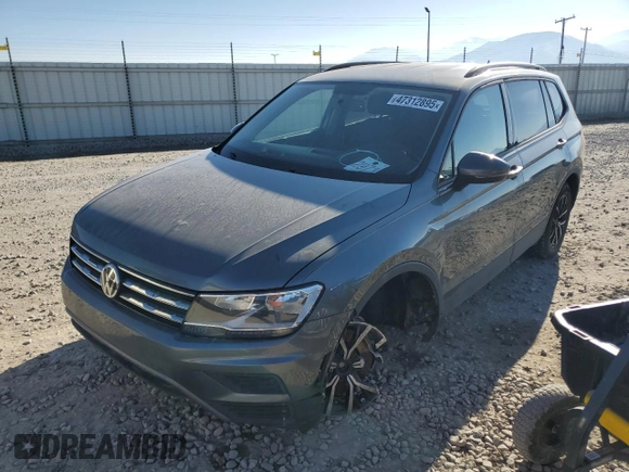 2021 Volkswagen Tiguan S with VIN 3VV0B7AXXMM082158, listed as a Copart auction lot 47312895 with 37,776 mi miles and Salvage title. Bid and sale history available at DreamBid. Image 1.