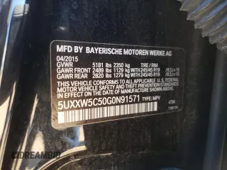 2016 BMW X4 xDrive35i with VIN 5UXXW5C50G0N91571, listed as a Copart auction lot 40427663 with 47,759 mi miles. Bid and sale history available at carsss.com. Image 12.