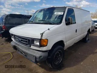 2007 Ford Econoline Cargo Commercial with VIN 1FTNE24L57DA70832, listed as a Copart auction lot 50041744 with 268,156 mi miles and Salvage title. Bid and sale history available at DreamBid. Image 1.