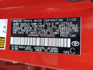 2024 Toyota Crown XLE with VIN JTDAAAAF7R3022650, listed as a Copart auction lot 54738755 with 15,986 mi miles and Salvage title. Bid and sale history available at DreamBid. Image 13.