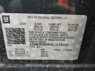 2020 Chevrolet Traverse LT Cloth z VIN 1GNERGKWXLJ175710, wystawiony jako Copart lot #50369775 z przebiegiem 92 426 mil mil oraz Szkoda całkowita • Salvage title. Historia ofert i sprzedaży dostępna na DreamBid. Obrazek 13.