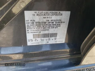 2005 Mazda 6 Sport S with VIN 1YVHP82D155M08900, listed as a Copart auction lot 54973495 with 163,244 mi miles and Clean Title. Bid and sale history available at DreamBid. Image 12.