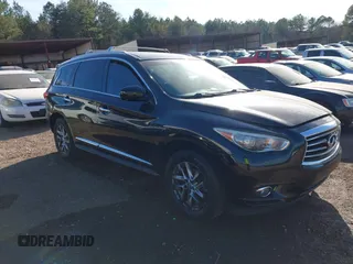 2013 Infiniti JX35 with VIN 5N1AL0MM7DC350959, listed as a IAAI auction lot 41645383 with 216,076 mi miles. Bid and sale history available at carsss.com. Image 1.
