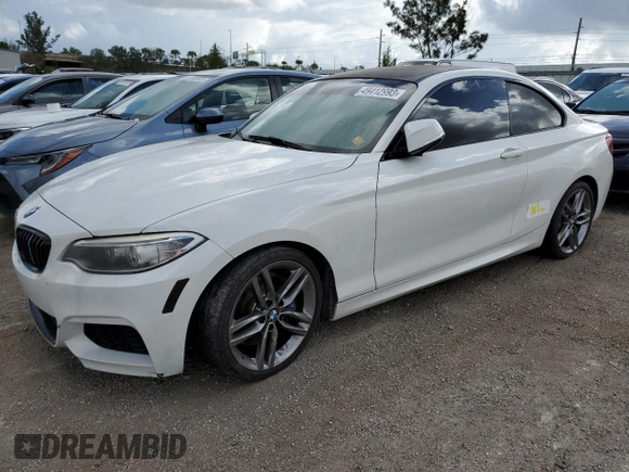 2015 BMW 2 Series 228i with VIN WBA1F5C52FV256611, listed as a Copart auction lot 49412993 with 0 mi miles. Bid and sale history available at carsss.com. Image 1.