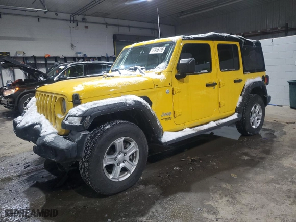 2019 Jeep Wrangler Unlimited Sport S with VIN 1C4HJXDN3KW683634, listed as a Copart auction lot 41966155 with 60,112 mi miles and Salvage Title. Bid and sale history available at carsss.com. Image 1.