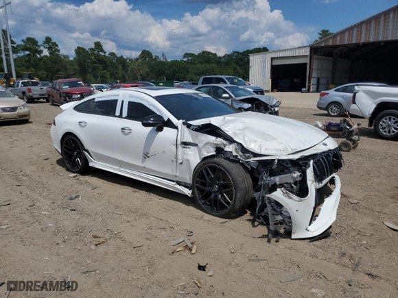 2021 Mercedes-Benz AMG GT with VIN W1K7X5KB4MA041016, listed as a Copart auction lot 69304774 with 54,871 mi miles and Salvage Title. Bid and sale history available at carsss.com. Image 4.
