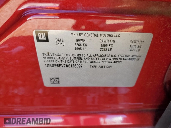 2010 Cadillac CTS Premium с VIN 1G6DP5EV7A0126097, выставлен на аукционе Copart как лот 89249245 с пробегом 121 862 миль миль и Списание • Salvage title. История ставок и продаж доступна на DreamBid. Изображение 12.
