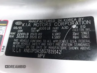 2016 Kia Soul + with VIN KNDJP3A58G7819142, listed as a IAAI auction lot 40432626 with 91,275 mi miles. Bid and sale history available at carsss.com. Image 9.