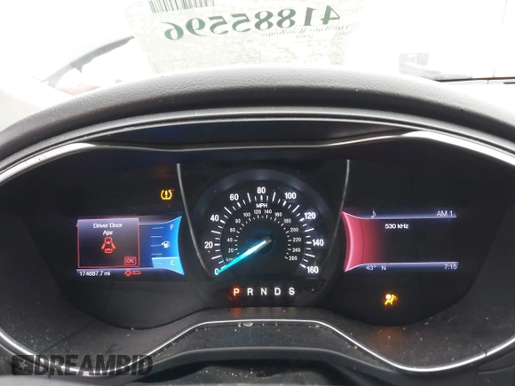 2013 Ford Fusion Titanium with VIN 3FA6P0D99DR130031, listed as a IAAI auction lot 41885596 with 174,687 mi miles. Bid and sale history available at carsss.com. Image 7.