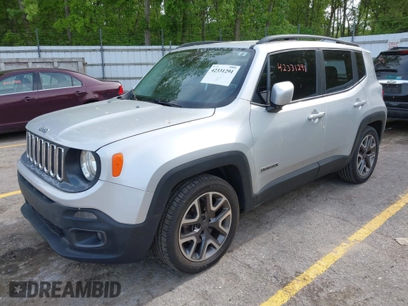 2017 Jeep Renegade Altitude with VIN ZACCJABB0HPF50416, listed as a IAAI auction lot 42331291 with 109,509 mi miles and . Bid and sale history available at DreamBid. Image 2.