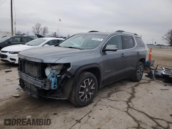 2021 GMC Acadia SLE with VIN 1GKKNRLS1MZ140432, listed as a Copart auction lot 85888724 with 49,111 mi miles and Salvage Title. Bid and sale history available at carsss.com. Image 1.