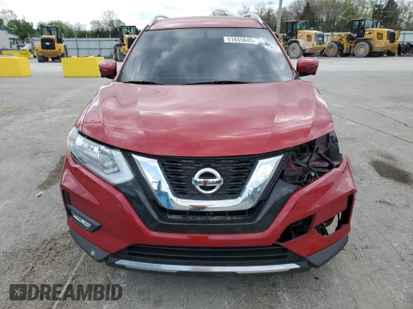 2017 Nissan Rogue SL with VIN JN8AT2MT3HW392254, listed as a Copart auction lot 51855645 with 168,069 mi miles and Salvage Title. Bid and sale history available at DreamBid. Image 5.