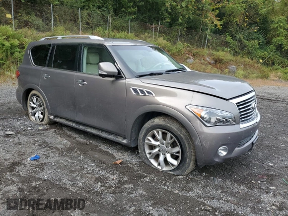 2014 Infiniti QX80 with VIN JN8AZ2NC4E9350828, listed as a Copart auction lot 72856614 with 80,717 mi miles and Salvage Title. Bid and sale history available at carsss.com. Image 4.