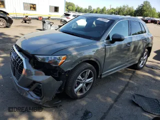 2020 Audi Q3 S line Premium with VIN WA1DECF35L1032280, listed as a Copart auction lot 58786915 with 48,006 mi miles and Salvage title. Bid and sale history available at DreamBid. Image 1.