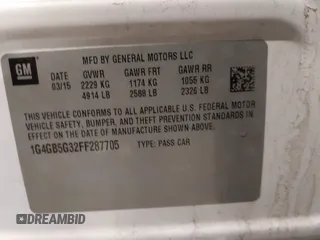 2015 Buick LaCrosse Leather with VIN 1G4GB5G32FF287705, listed as a IAAI auction lot 41194838 with 146,207 mi miles. Bid and sale history available at carsss.com. Image 9.