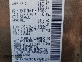 2015 Nissan Pathfinder SL z VIN 5N1AR2MM2FC678027, wystawiony jako Copart lot #56682035 z przebiegiem 152 417 mil mil oraz Szkoda całkowita • Salvage title. Historia ofert i sprzedaży dostępna na DreamBid. Obrazek 13.