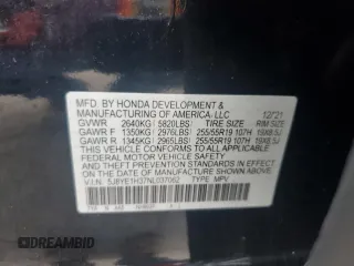 2022 Acura MDX с VIN 5J8YE1H37NL037062, выставлен на аукционе Copart как лот 56418195 с пробегом 46 330 миль миль и Чистый • Clean title. История ставок и продаж доступна на DreamBid. Изображение 12.