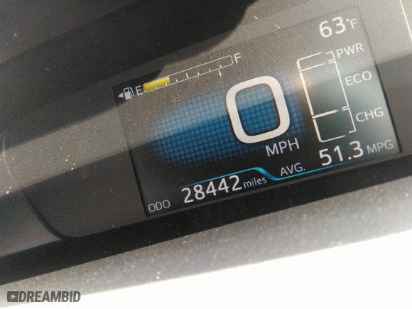 2019 Toyota Prius LE with VIN JTDL9RFU9K3009363, listed as a IAAI auction lot 41812912 with 28,442 mi miles. Bid and sale history available at carsss.com. Image 15.