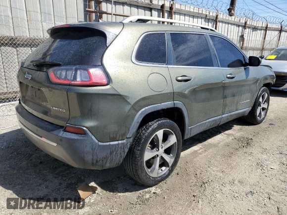 2019 Jeep Cherokee Limited with VIN 1C4PJLDB5KD357078, listed as a Copart auction lot 52715155 with 107,912 mi miles and Salvage title. Bid and sale history available at DreamBid. Image 3.