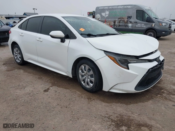 2020 Toyota Corolla LE with VIN JTDEPRAE6LJ018288, listed as a IAAI auction lot 41742106 with 114,099 mi miles. Bid and sale history available at carsss.com. Image 1.