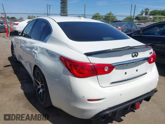2014 Infiniti Q50 Hybrid Premium z VIN JN1AV7AP3EM690226, wystawiony jako IAAI lot #42259111 z przebiegiem 140 424 mil mil oraz . Historia ofert i sprzedaży dostępna na DreamBid. Obrazek 3.