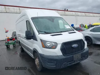 2023 Ford Transit Cargo with VIN 1FTBR3U89PKA09391, listed as a IAAI auction lot 41993662 with 36,147 mi miles and . Bid and sale history available at DreamBid. Image 1.