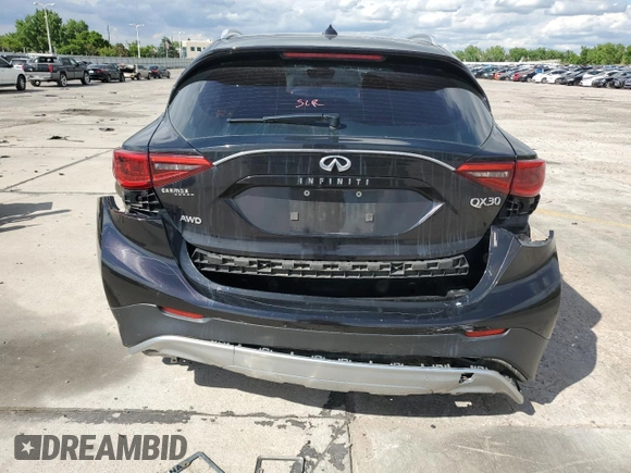 2018 Infiniti QX30 Premium with VIN SJKCH5CR2JA050226, listed as a Copart auction lot 58978595 with 82,280 mi miles and Salvage title. Bid and sale history available at DreamBid. Image 6.