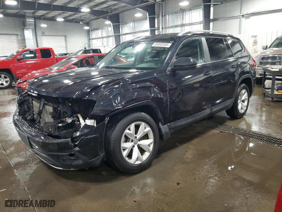2018 Volkswagen Atlas 3.6L V6 SE with VIN 1V2CR2CA0JC563423, listed as a Copart auction lot 48000505 with 68,974 mi miles and Salvage Title. Bid and sale history available at carsss.com. Image 1.