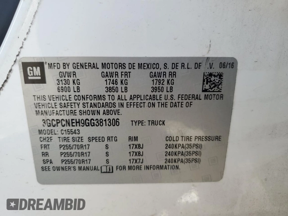 2016 Chevrolet Silverado 1500 Work Truck with VIN 3GCPCNEH9GG381306, listed as a Copart auction lot 52751064 with 90,433 mi miles and Salvage Title. Bid and sale history available at DreamBid. Image 13.