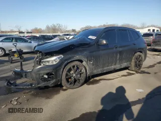2021 BMW X3 M with VIN 5YMTS0C09M9F43121, listed as a Copart auction lot 42185495 with 0 mi miles and Salvage Title. Bid and sale history available at carsss.com. Image 1.