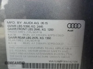 2015 Audi Q5 Premium Plus with VIN WA1LFAFP3FA142104, listed as a Copart auction lot 56766855 with 73,111 mi miles and Salvage title. Bid and sale history available at DreamBid. Image 13.