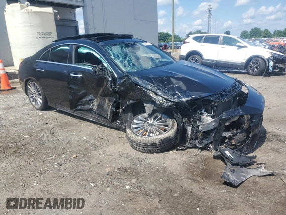 2023 Mercedes-Benz CLA 250 with VIN W1K5J4HB1PN327770, listed as a Copart auction lot 58788115 with 23,291 mi miles and Salvage title. Bid and sale history available at DreamBid. Image 4.