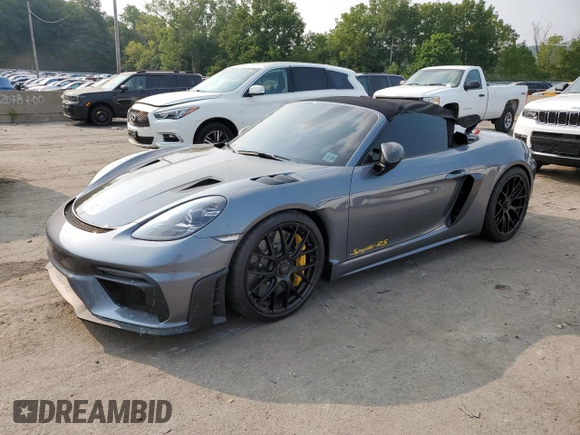 2024 Porsche 718 Spyder RS z VIN WP0CE2A8XRK240155, wystawiony jako Copart lot #67824394 z przebiegiem Nie podano mil oraz Szkoda całkowita • Salvage title. Historia ofert i sprzedaży dostępna na DreamBid. Obrazek 1.