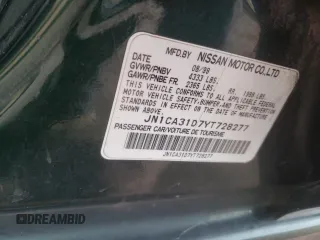 2000 Nissan Maxima GXE z VIN JN1CA31D7YT728277, wystawiony jako Copart lot #54730184 z przebiegiem 131 185 mil mil oraz Czysty tytuł • Clean title. Historia ofert i sprzedaży dostępna na DreamBid. Obrazek 13.