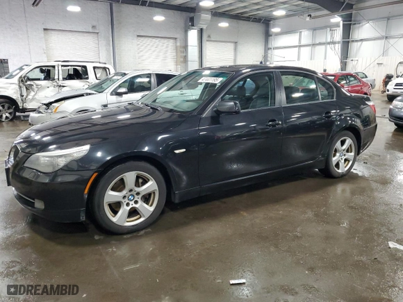 2008 BMW 5 Series 535xi with VIN WBANV935X8CW55292, listed as a Copart auction lot 47441195 with 141,876 mi miles and Salvage Title. Bid and sale history available at carsss.com. Image 1.